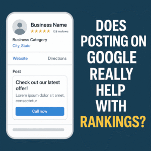 Graphic showing a Google Business Profile with a new post highlighted
